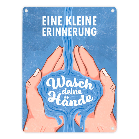 Eine kleine Erinnerung - Wasch deine Hände - Metallschild für das Badezimmer