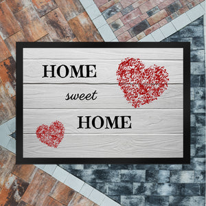 HOME sweet HOME Fußmatte in 35x50 cm mit Herz und in Holzoptik