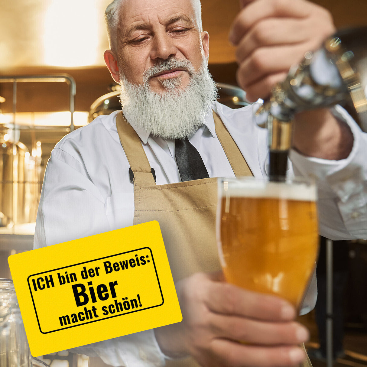 Fussmatte mit Alkohol-Spruch Ich bin der Beweis: Bier macht schön!