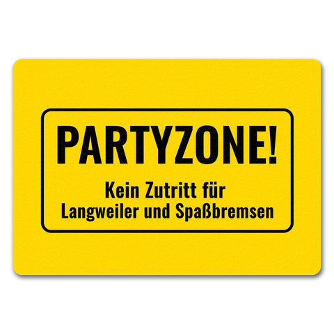 Fussmatte mit Alkohol-Spruch Partyzone! Kein Zutritt für Langweiler und Spaßbremsen