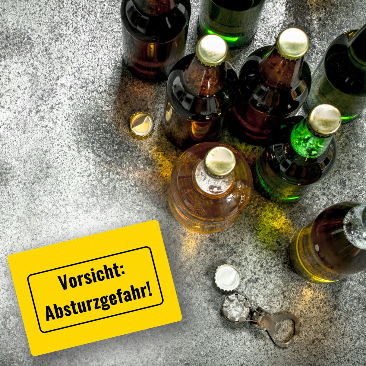 Fussmatte mit Alkohol-Spruch Vorsicht: Absturzgefahr!