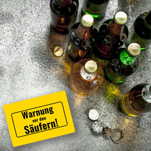 Fussmatte mit Alkohol-Spruch Warnung vor den Säufern!