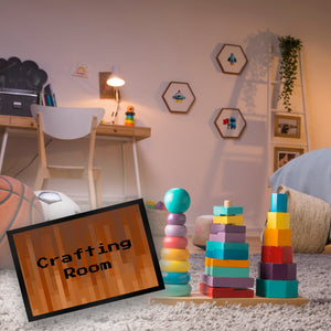 Fußmatte in 35x50 cm mit Pixelmotiv und Spruch: Crafting Room Pixel Art Zockerzimmer