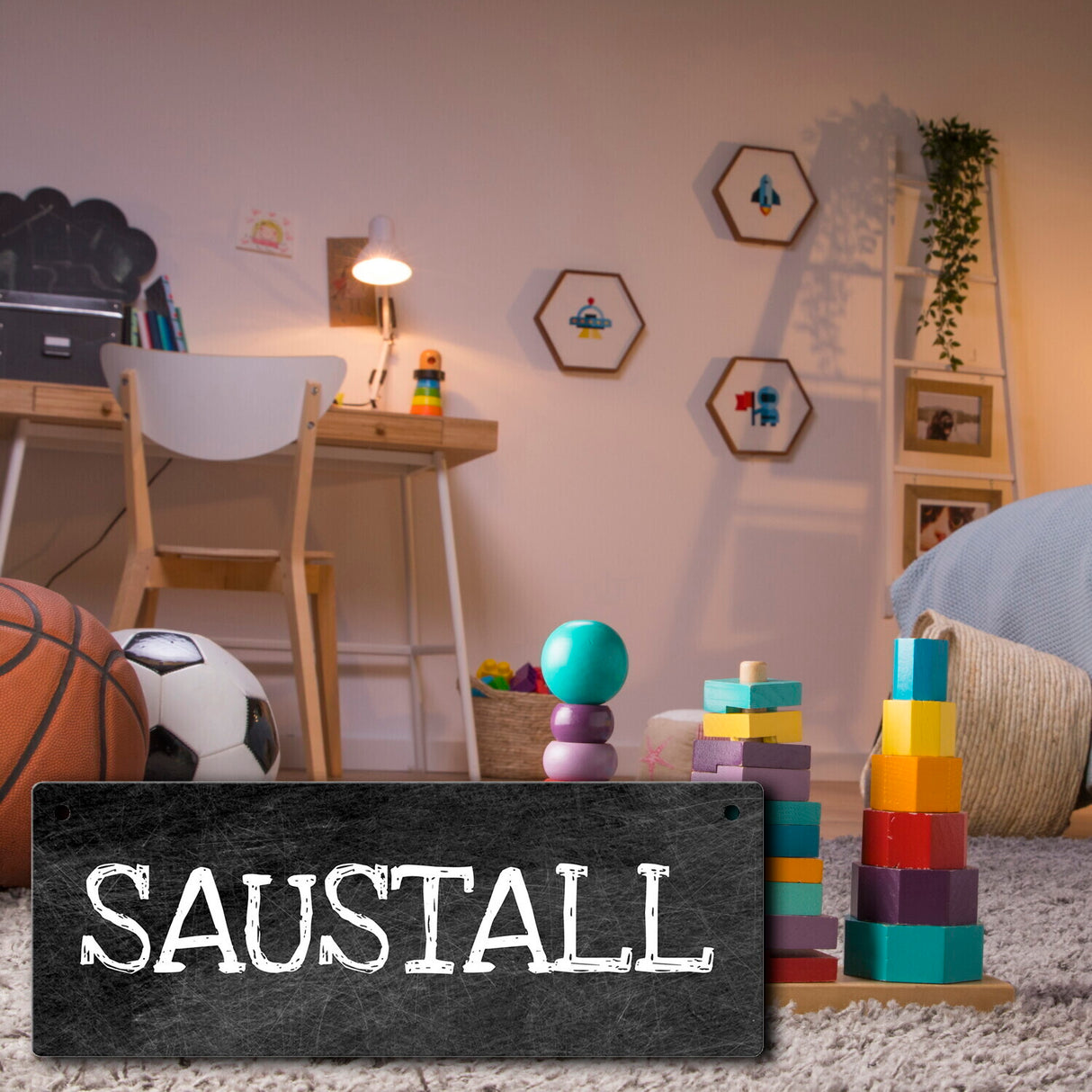 Saustall Metallschild das perfekte Türschild fürs Kinderzimmer