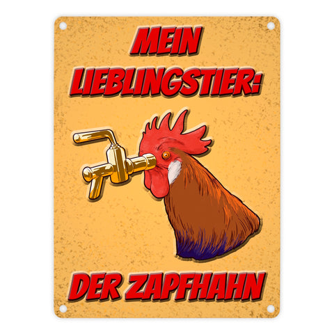 Metallschild mit Bier-Spruch - Mein Lieblingstier: der Zapfhahn