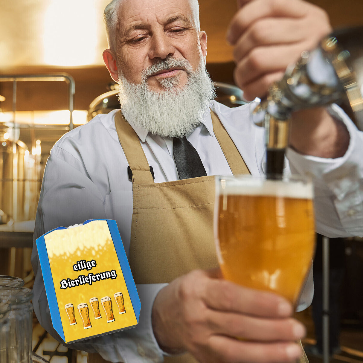 Bier Parkscheibe mit Spruch eilige Bierlieferung mit 2 Einkaufswagenchips