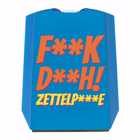 Parkscheibe mit Spruch: F**k D**h! Zettelp***e mit 2 Einkaufswagenchips