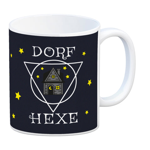 Dorfhexe Kaffeebecher mit Hexenhaus Motiven