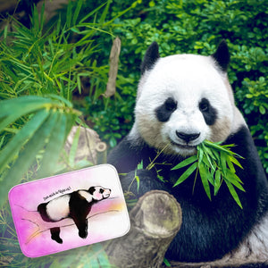 Badematte mit Panda-Design und lustigem Spruch: Lass mich in Ruhe ok!