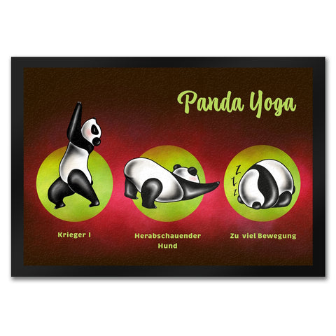 Panda Yoga Fußmatte mit Yoga Übungen und Pandabären