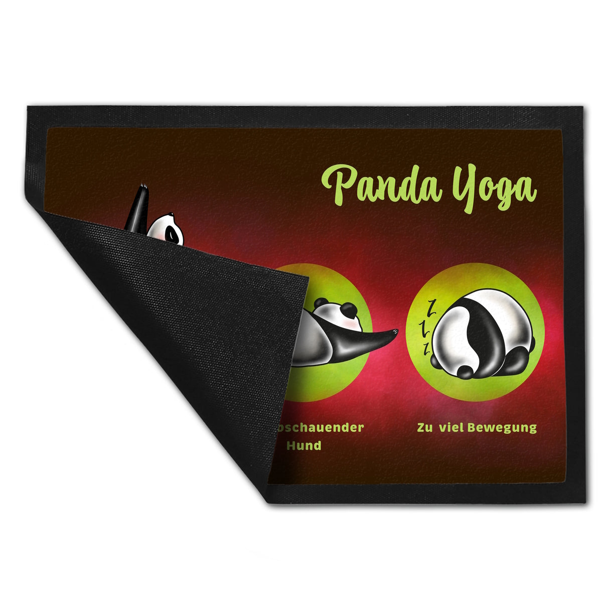 Panda Yoga Fußmatte mit Yoga Übungen und Pandabären