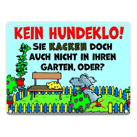 Kein Hundeklo Metallschild als Hinweis für den Garten oder das Grundstück
