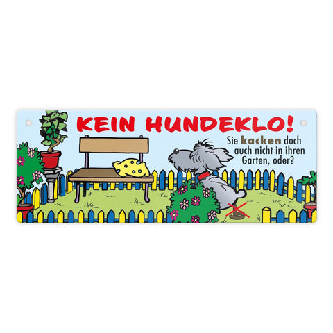Kein Hundeklo Metallschild als Hinweis für den Garten oder das Grundstück