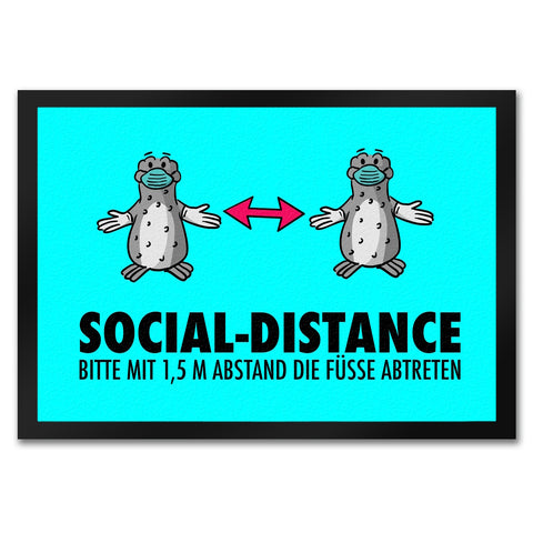 Social-Distance Fußmatte mit Seeleoparden für die Abstandsregelung