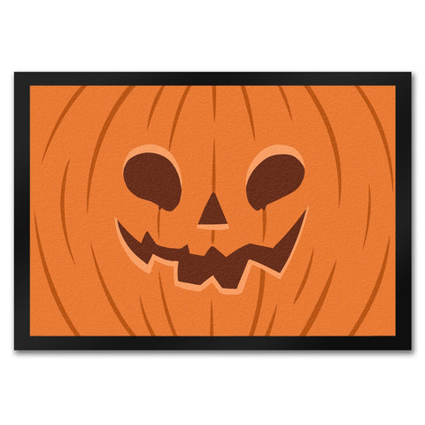 Fußmatte mit gruseligem Kürbiskopf Design für Halloween und die Herbstzeit