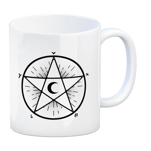 Kaffeebecher mit Pentagramm im gruseligen mystischen Design für Hexen