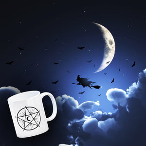 Kaffeebecher mit Pentagramm im gruseligen mystischen Design für Hexen