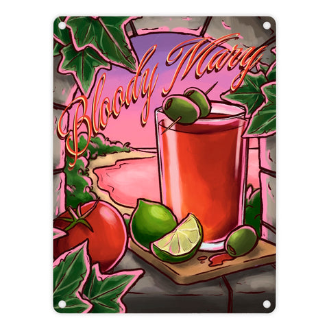 Bloody Mary Metallschild - The Cocktail Series - mit Retro Drink Motiv