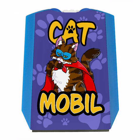 Parkscheibe mit Superhelden Katzen-Motiv und 2 Einkaufswagenchips - Catmobil