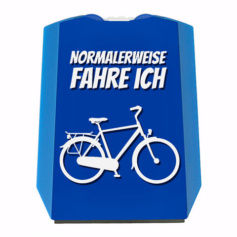 Parkscheibe mit Spruch: Normalerweise fahre ich Fahrrad