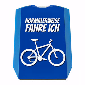 Parkscheibe mit Spruch: Normalerweise fahre ich Mountainbike