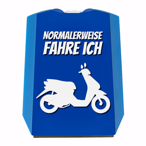 Parkscheibe mit Spruch: Normalerweise fahre ich Roller