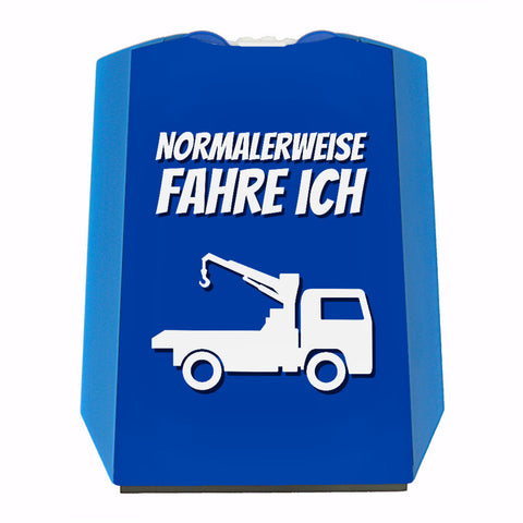 Parkscheibe mit Spruch: Normalerweise fahre ich Abschleppwagen