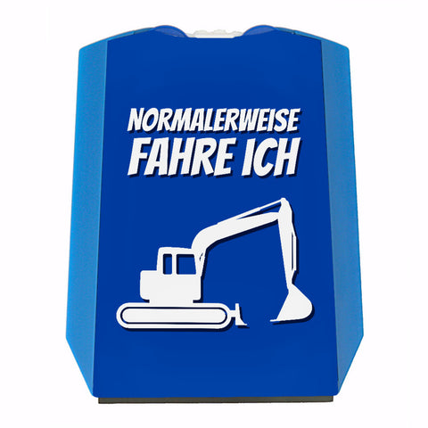 Parkscheibe mit Spruch: Normalerweise fahre ich Bagger