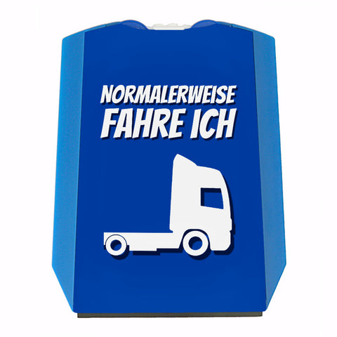 Parkscheibe mit Spruch: Normalerweise fahre ich Lastwagen