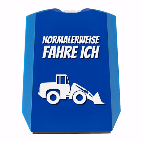 Parkscheibe mit Spruch: Normalerweise fahre ich Radlader