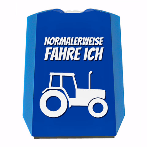 Parkscheibe mit Spruch: Normalerweise fahre ich Traktor