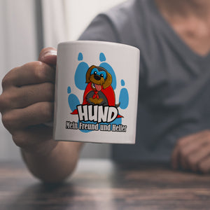 Kaffeebecher mit Superhelden - Dackel - Hund mein Freund und Helfer