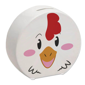 Spardose aus Keramik mit niedlichem Hühner-Gesicht - für kleine Kinder