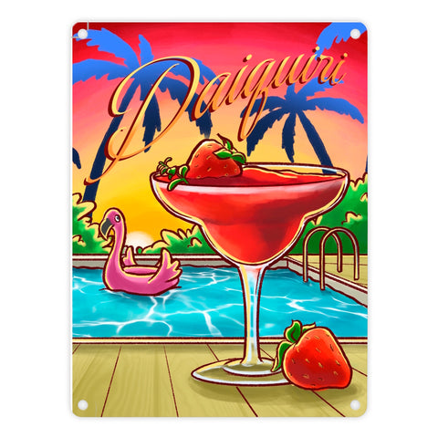 Daiquiri Metallschild - The Cocktail Series - Retro Drink Motiv