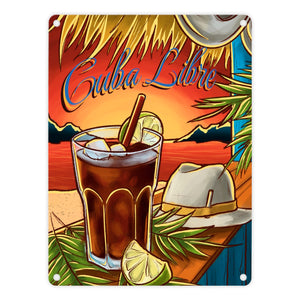 Cuba Libre Metallschild - The Cocktail Series - Retro Drink Motiv