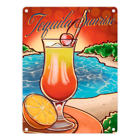 Tequila Sunrise Metallschild - The Cocktail Series - Retro Motiv