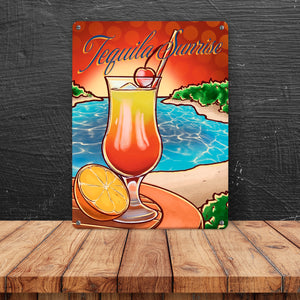 Tequila Sunrise Metallschild - The Cocktail Series - Retro Motiv