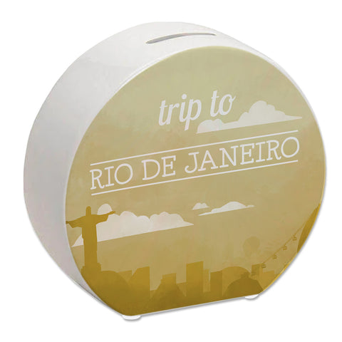Spardose mit schönem Motiv und Text - Trip to Rio de Janeiro