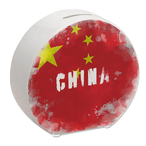 Spardose mit China-Flagge im Used Look - Sparschwein für Urlauber