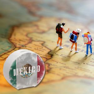 Spardose mit Mexiko-Flagge im Used Look - Sparschwein für Urlauber