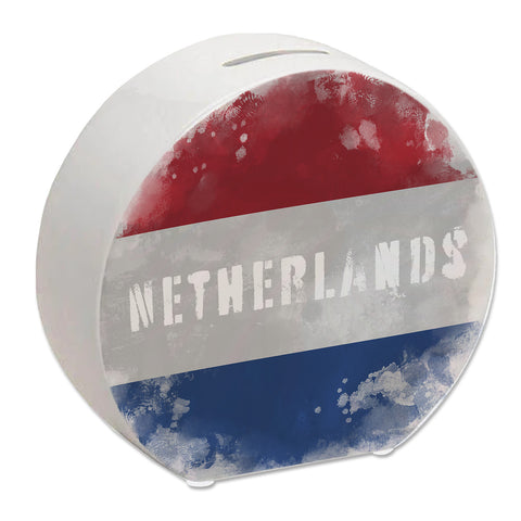 Spardose mit Niederlande-Flagge im Used Look - Sparschwein für Urlauber