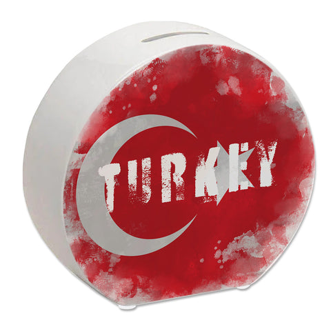 Spardose Türkei-Flagge im Used Look - Sparschwein für Urlauber