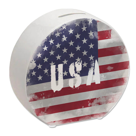 Spardose USA-Flagge im Used Look - Sparschwein für Urlauber