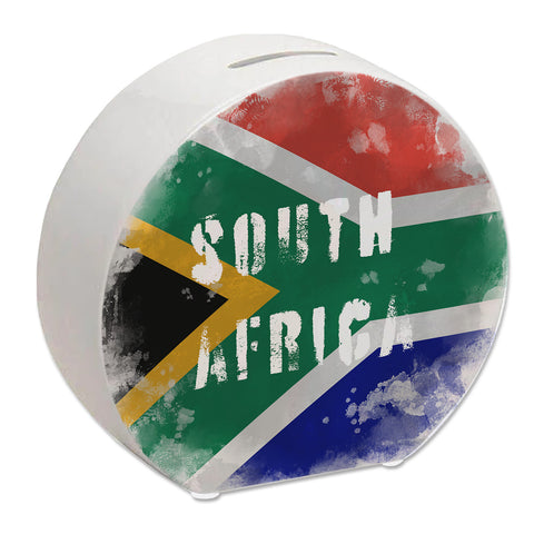 Spardose Südafrika-Flagge im Used Look - Sparschwein für Urlauber