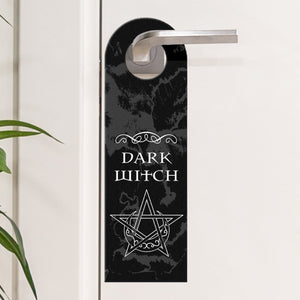 Türhänger mit magischen Pentagrammen und Spruch - White Witch - Dark Witch