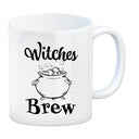 Kaffeebecher für Halloween mit Kessel-Motiv und Spruch - Witches Brew