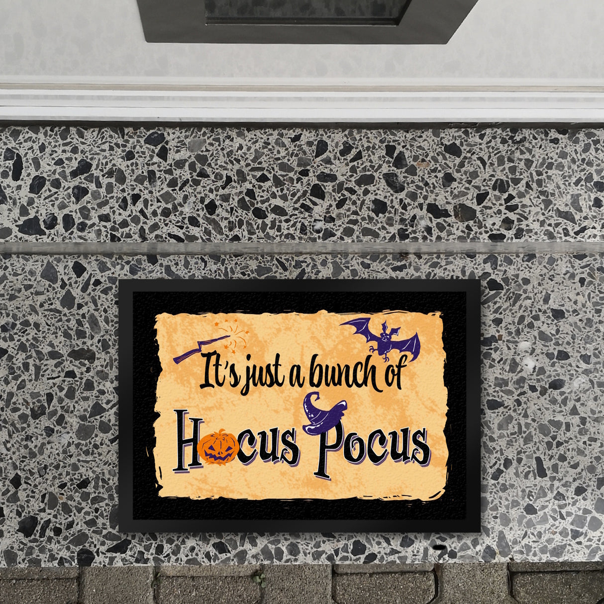 Fußmatte mit Halloween Motiv und Spruch - It's just a bunch of Hocus Pocus -