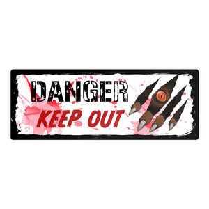 Danger Keep out Metallschild mit Werwolf-Motiv zu Halloween