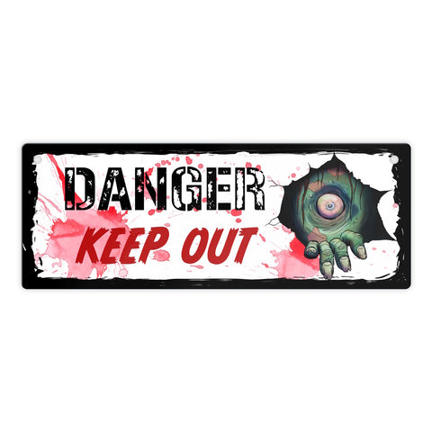 Danger Keep out Metallschild mit Zombie-Motiv zu Halloween