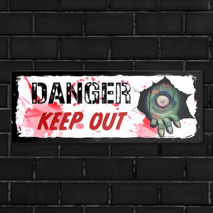 Danger Keep out Metallschild mit Zombie-Motiv zu Halloween